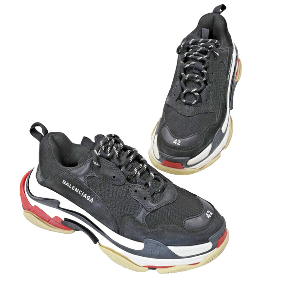 Balenciaga Triple S Lace-Up Trainers Men's Dad Sz42 9 US Used BL-S1205P-B005 - Picture 3 of 10